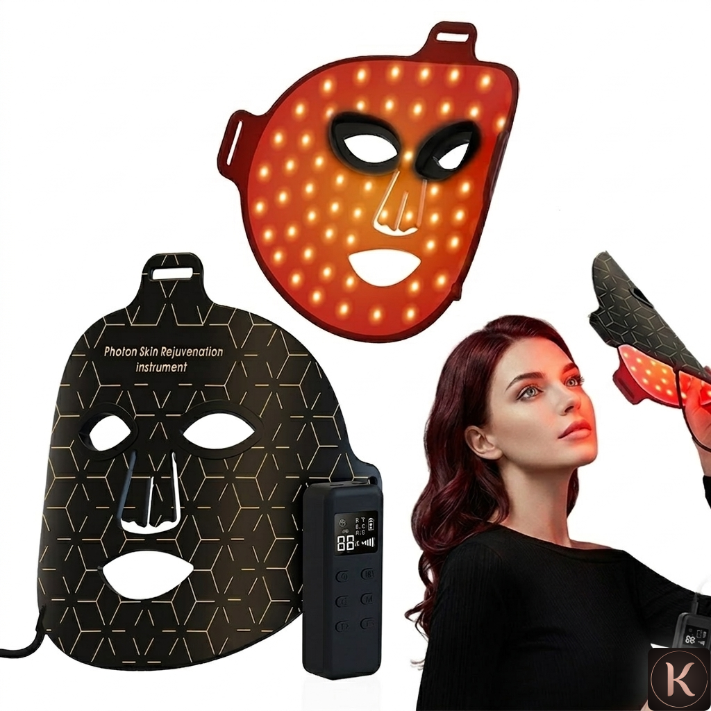 Masque LED Photothérapie KORYANCE 8 Thérapies Anti-Âge & Éclat | Visage & Cou Haute Densité